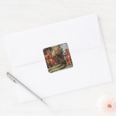 Saul hört David beim Harp zu Quadratischer Aufkleber (Umschlag)