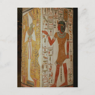 Säule, auf der Osiris und ein Priester dargestellt Postkarte