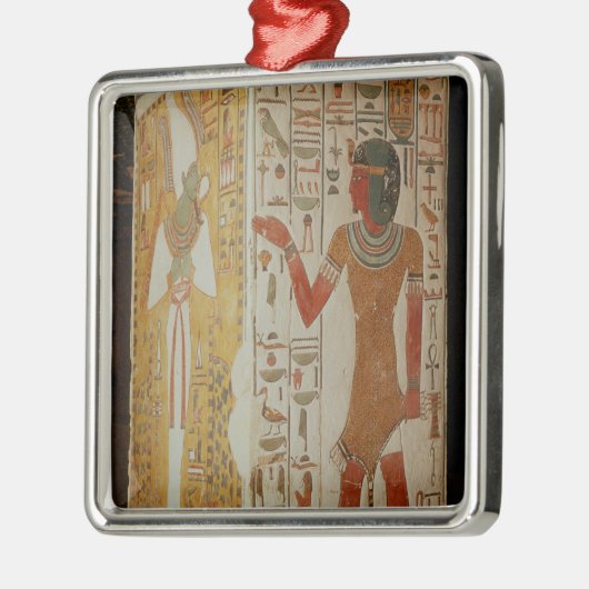 Säule, die Osiris und ein Priestertragen darstellt Ornament Aus Metall (Links)