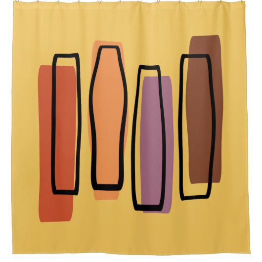 "Säulen" der Abstrakten Retro-Kunst Duschvorhang (Vorderseite)