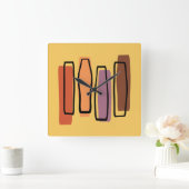 "Säulen" der Abstrakten Retro-Kunst Quadratische Wanduhr (Zuhause)