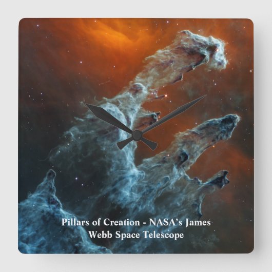 Säulen der Schaffung James Webb Weltraumteleskop Quadratische Wanduhr (Vorderseite)
