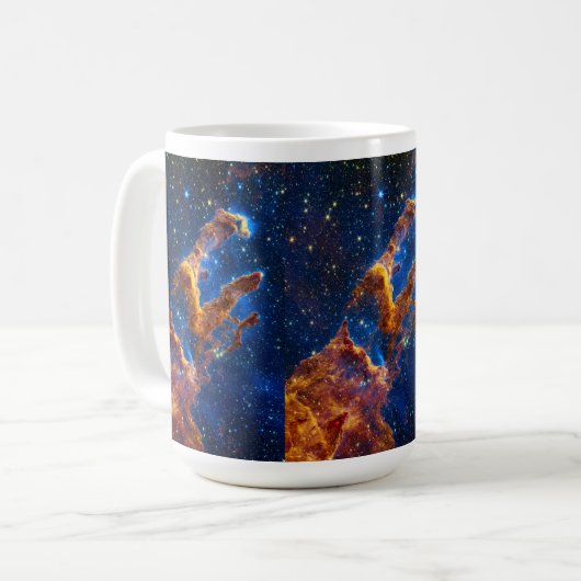 Säulen der Schöpfung - James Webb NIRCam Astronomi Kaffeetasse (Vorderseite Links)