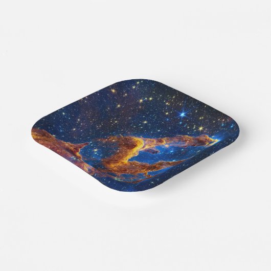 Säulen der Schöpfung - James Webb NIRCam Astronomi Pappteller (Gewinkelt)