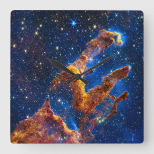 Säulen der Schöpfung - James Webb NIRCam Astronomi Quadratische Wanduhr