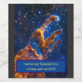 Säulen der Schöpfung - James Webb NIRCam Astronomi Weinetikett (Einzelnes Label)