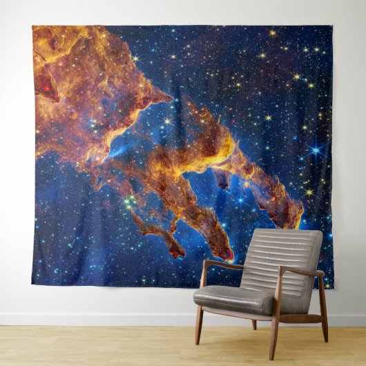 Säulen der Schöpfung - James Webb NIRCam Wandteppich (Beispiel (Horizontal))