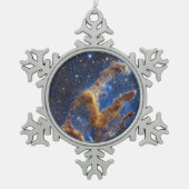 Säulen der Schöpfung sehen aus wie T-Rex Schneeflocken Zinn-Ornament (Vorderseite)