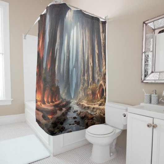 Säulen und Menschen Duschvorhang (Beispiel)