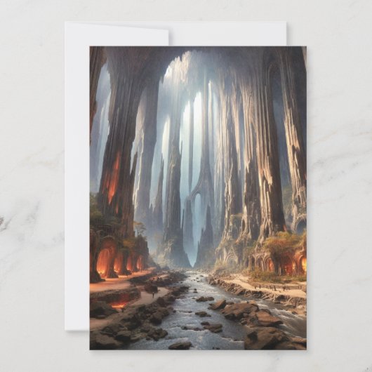 Säulen und Menschen Feiertagskarte (Vorderseite)