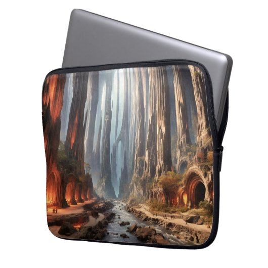Säulen und Menschen Laptopschutzhülle (Vorderseite Links)