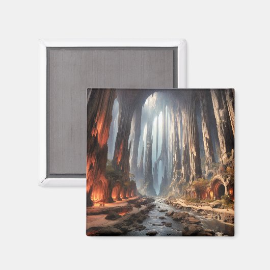 Säulen und Menschen Magnet (Vorderseite/Rückseite)