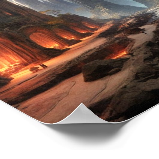 Säulen und Menschen Poster (Ecke)