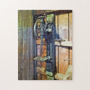 Säulenbohrmaschine in der Werkstatt Puzzle