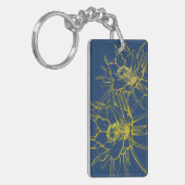 Säulenkaktus-Aloha blauer und gelber Aloha Schlüsselanhänger (Vorderseite links)