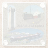 Sault Ste. Marie glass Untersetzer (Rückseite)