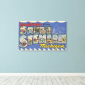 Sault Ste. Marie, Michigan - Großbuchstabe Leinwanddruck (Insitu (Holzboden))