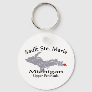 Sault Ste Marie Michigan Herzkarte Schlüsselanhä Schlüsselanhänger