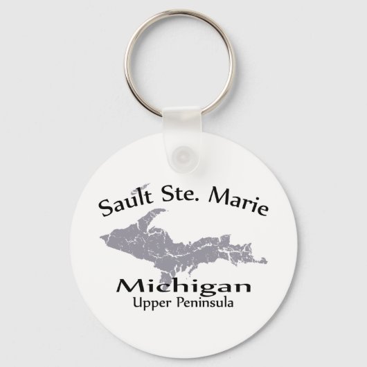 Sault Ste Marie Michigan Map Design Schlüsselanhän Schlüsselanhänger (Vorderseite)