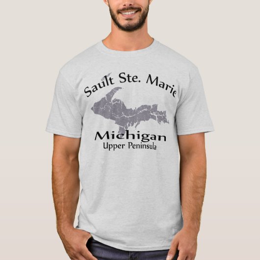 Sault Ste Marie Michigan Map Design T - Shirt (Vorderseite)