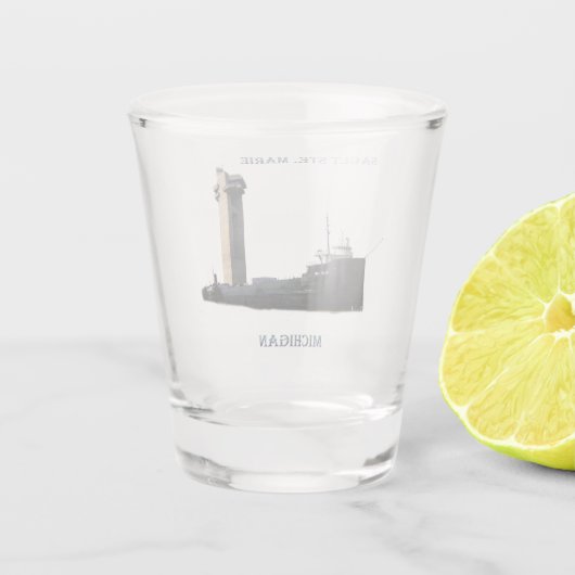 Sault Suite. Marie, Michigan-Schnapsglas Schnapsglas (Rückseite)