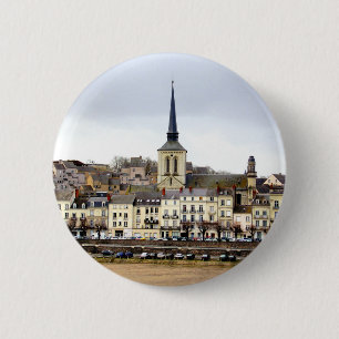 Saumur River Bank Scene Abzeichen Button