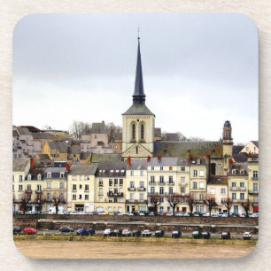Saumur River Bank Scene Hard Plastic Untersetzer