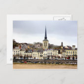 Saumur River Bank Scene Postcard Postkarte (Vorne/Hinten)