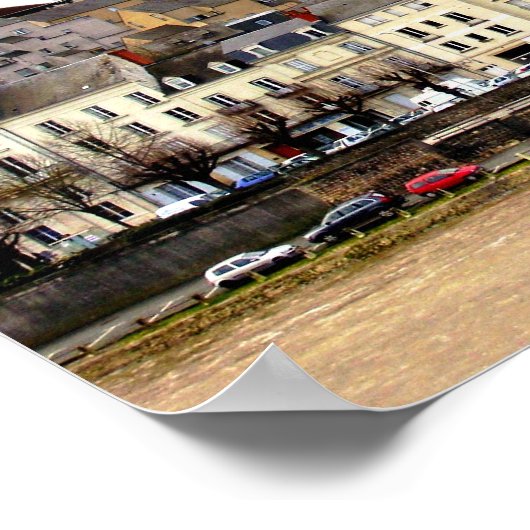 Saumur River Bank Scene Poster (Ecke)