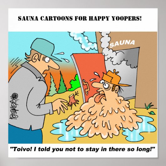 Sauna Cartoon Posters mit Toivo & Eino Poster (Vorne)
