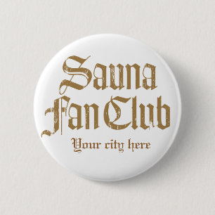 Sauna-Fanclub-Brown-Knopf-Schablone Button
