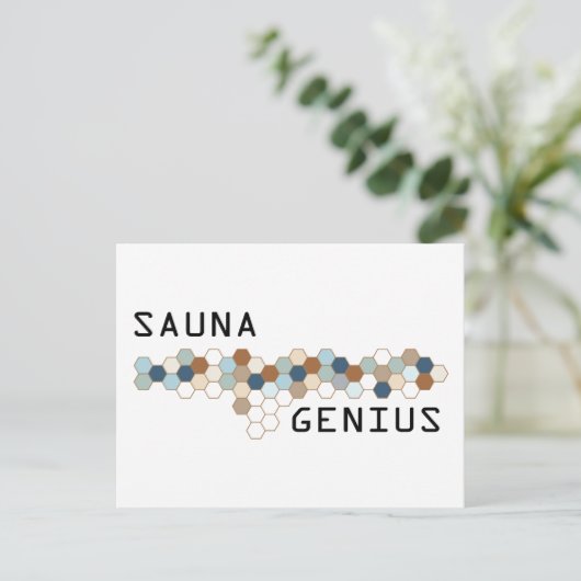 Sauna Genius Postkarte (Stehend Vorderseite)