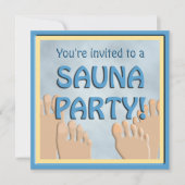 Sauna Party Funny Feet Niedliche Einladung (Vorderseite)