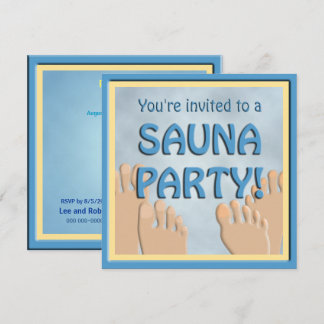 Sauna Party Funny Feet Niedliche Einladung