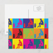 Sauna Pop Art Postkarte (Vorne/Hinten)