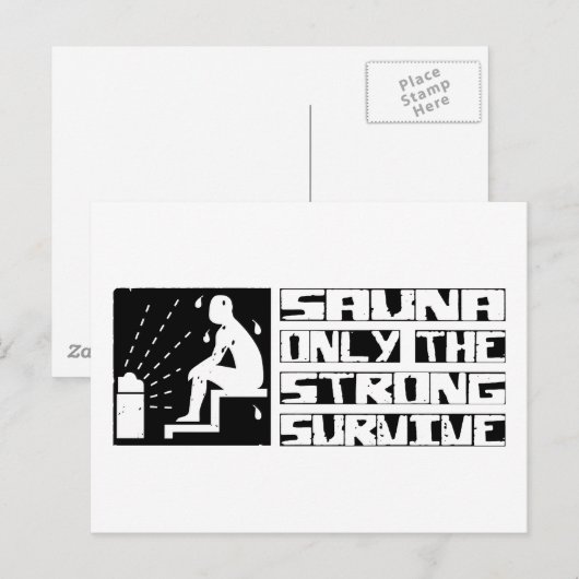 Sauna Überleben Postkarte (Vorne/Hinten)