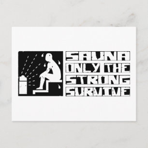 Sauna Überleben Postkarte