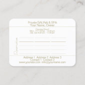 SAUNA & WELLNESS-CENTER - Visitenkarte (Rückseite)