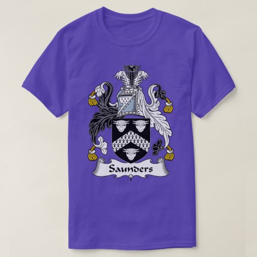 Saunders Coat of Arms Familienwappen T-Shirt (Design vorne)