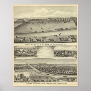 Saunders County Bauernhöfe, Nebraska Poster