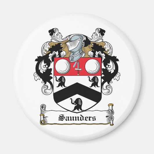 Saunders Familienwappen Magnet (Vorne)