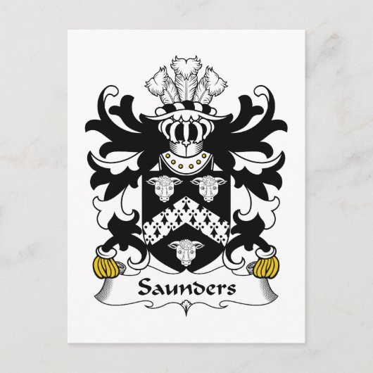 Saunders Familienwappen Postkarte (Vorderseite)