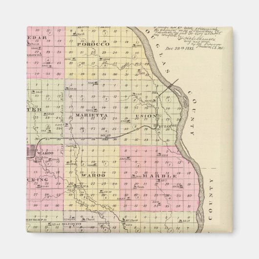 Saunders Landkreis, Nebraska Magnet (Vorne)