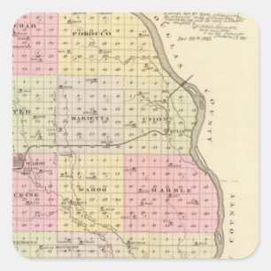 Saunders Landkreis, Nebraska Quadratischer Aufkleber