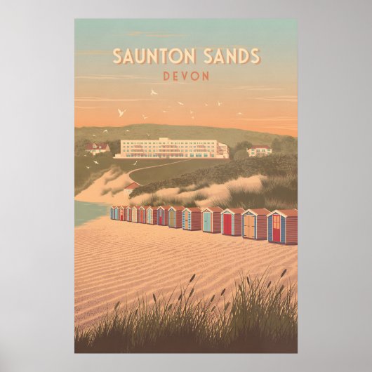 Saunton Sands Devon Reiseplakat Poster (Vorne)