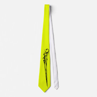 Saure chartreuse Krawatte mit Singlemuster