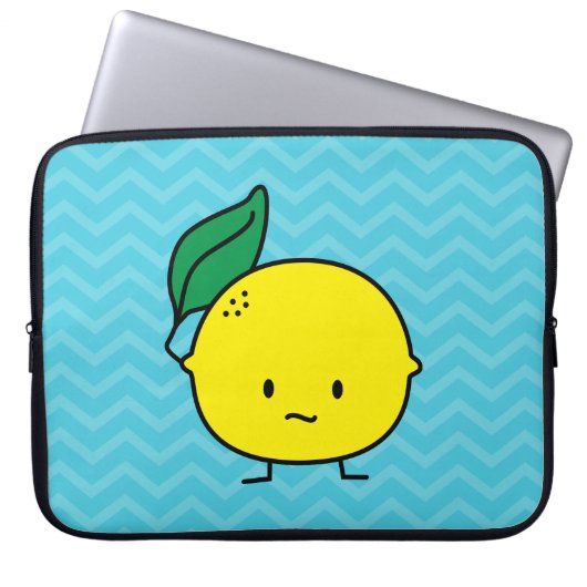 Saure gelbe Zitronenblatt-Zitrusfrucht lemony Laptopschutzhülle (Vorderseite)