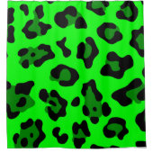 Säure-Grünleopard Duschvorhang (Vorderseite)