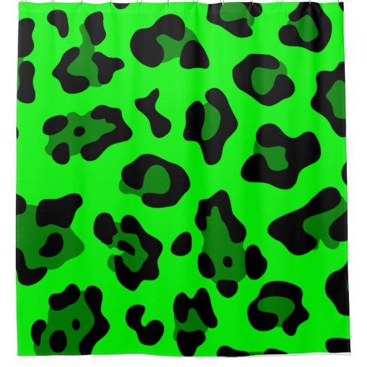 Säure-Grünleopard Duschvorhang (Vorderseite)