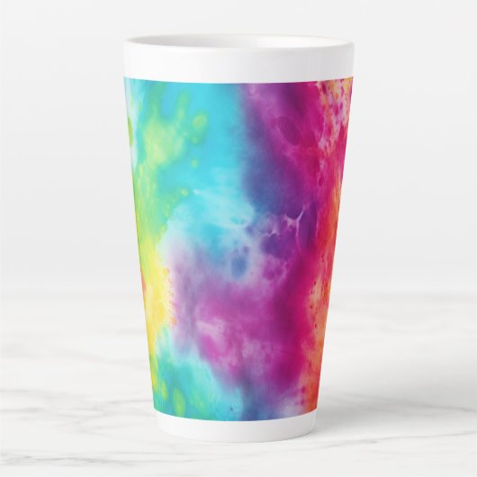 Saure Neon Regenbogen-gefärbte Krawatte Milchtasse (Vorderseite)